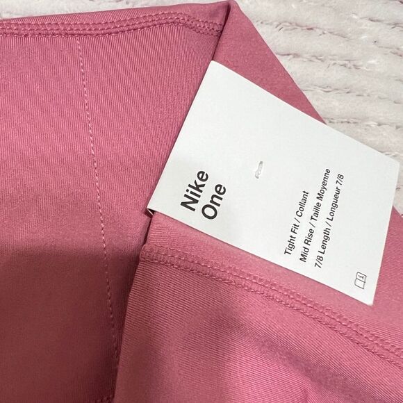 NWT Nike One Mid-Rise 7/8 Leggings Pink - Picture 6 of 12